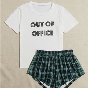 Out of Office Tshirt & Shorts Pajama Set